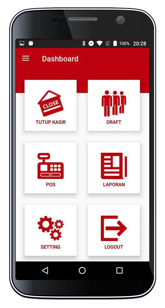 Software Kasir Beepos Mobile Portrait Tampilan Menu Utama