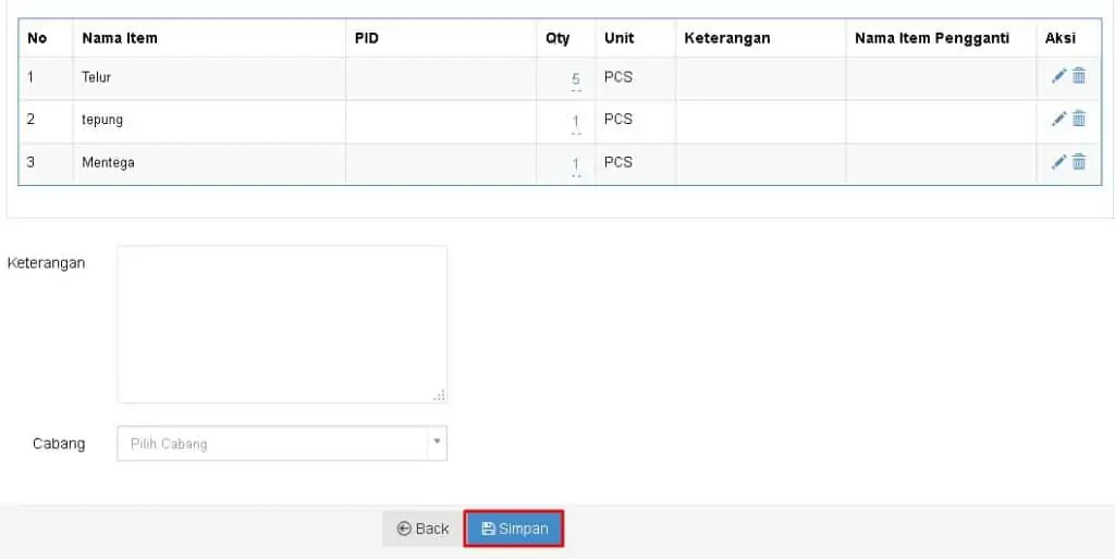 Cara Input B.O.M Untuk Produksi Beecloud