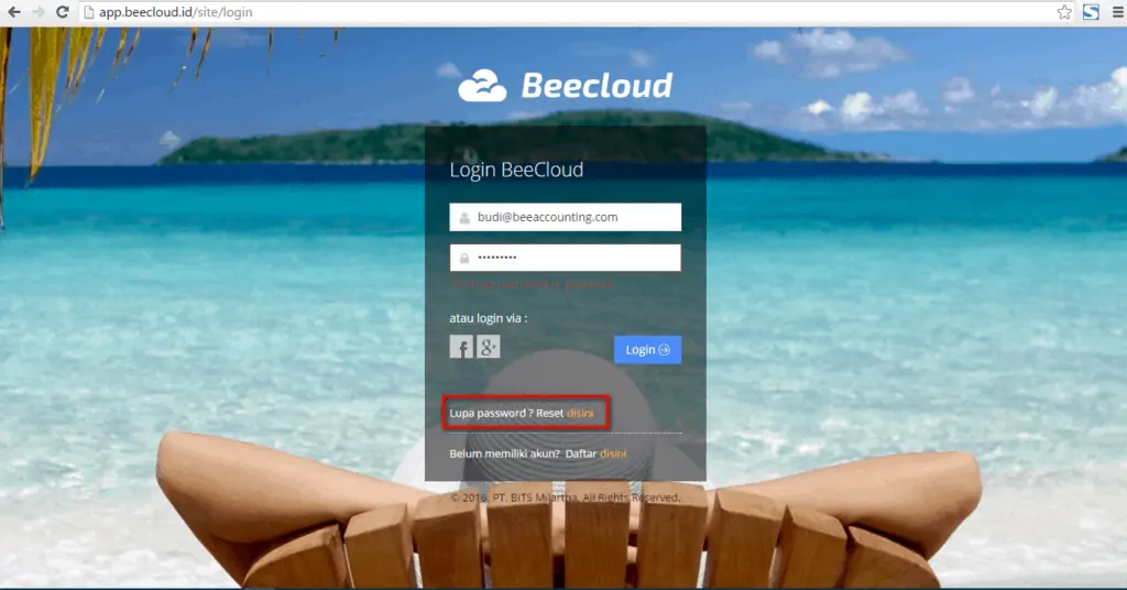 Cara Reset Lupa Password Login APP Beecloud