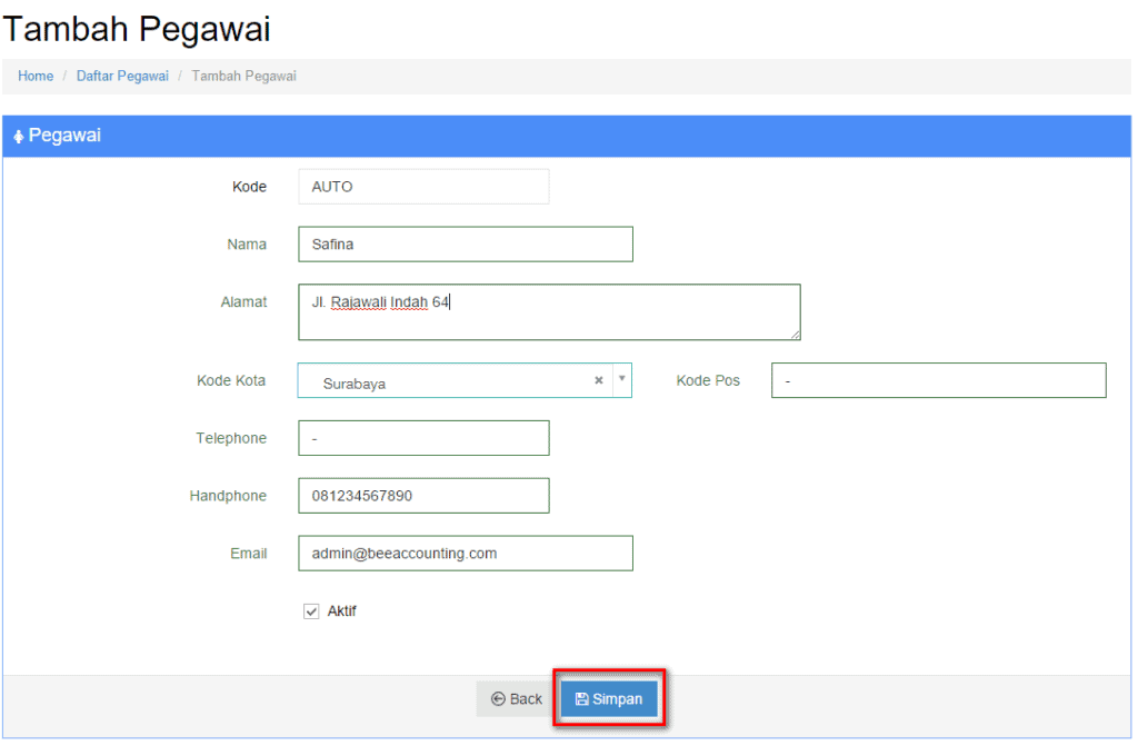 Cara Membuat Master Pegawai - Beecloud