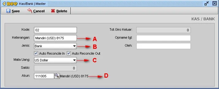 Input Master Kas/Bank