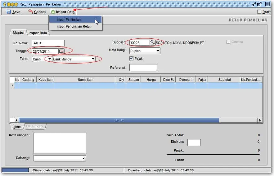 Retur Pembelian Beeaccounting