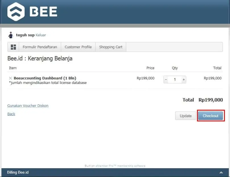 Perpanjang(Renewal) Masa Langganan Beeaccounting Dashboard