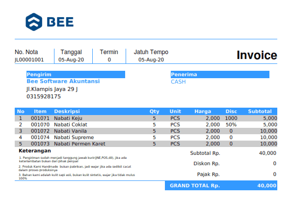 1. Invoice Penjualan Continuoes Form