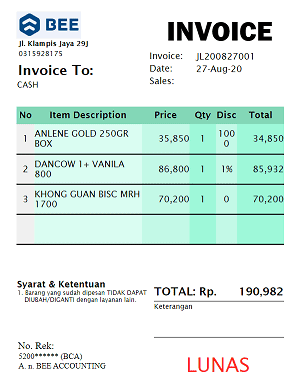 1. Invoice Penjualan Continuoes Form