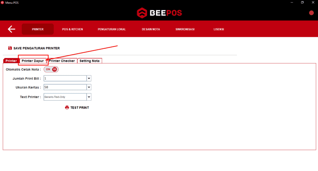 Setting Printer Dapur/ Print Kitchen Beepos Resto