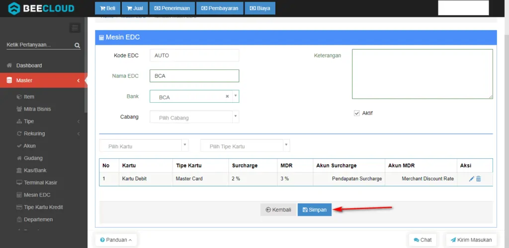 Setting Master Mesin EDC Pada Beecloud (Khusus pengguna Beepos)