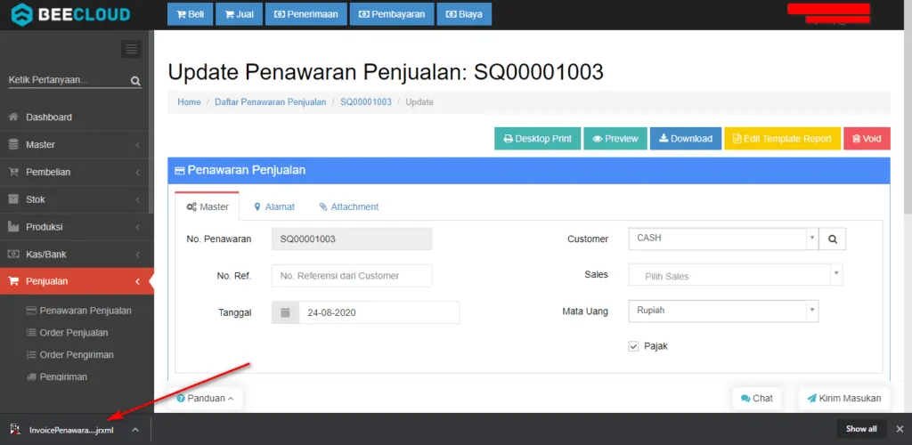 Membuat Proforma Invoice Pada Beecloud