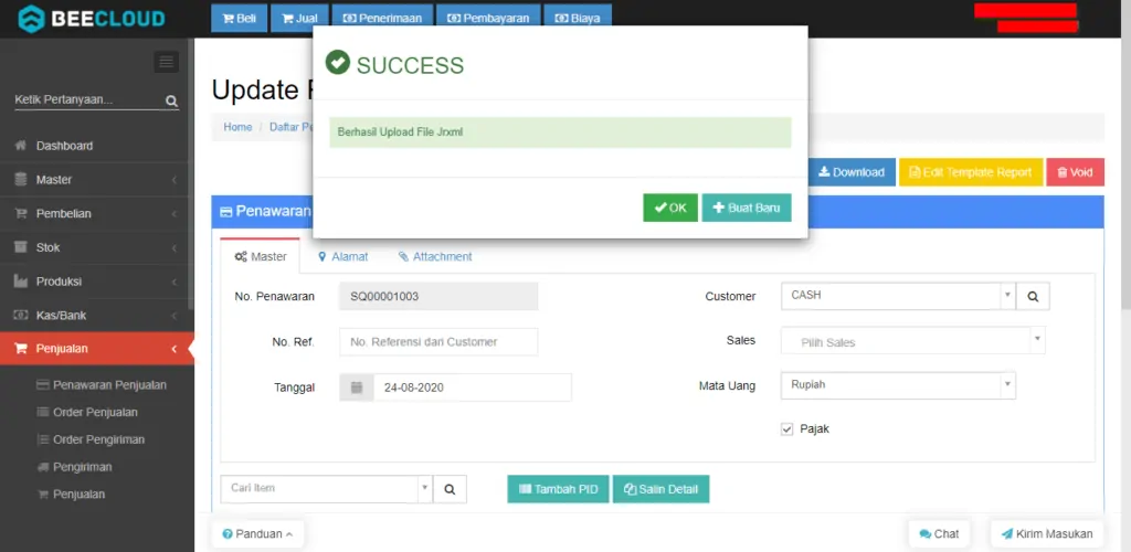 Membuat Proforma Invoice Pada Beecloud