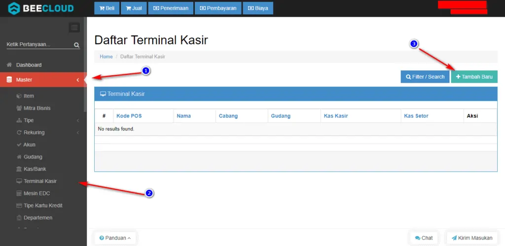 Membuat Master Terminal Kasir