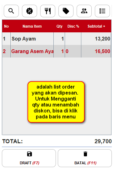 Gb 5. Tampilan List Order