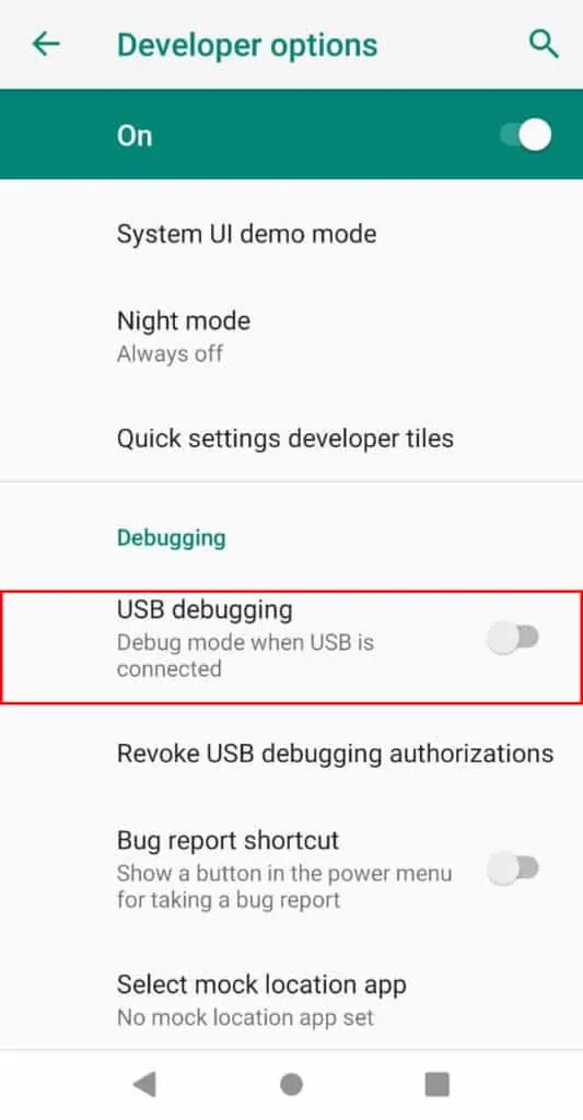 Cara Mengaktifkan / Pengaturan Mode Debug Android Version 9