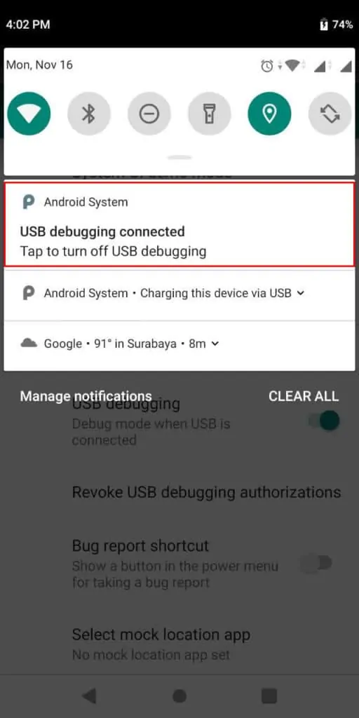 Cara Mengaktifkan / Pengaturan Mode Debug Android Version 9