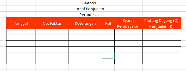 bentuk jurnal penjualan