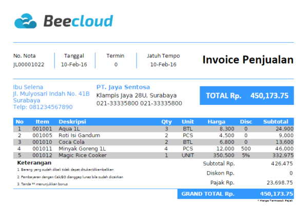 Apa Pengertian Invoice Jenis Jenis Fungsi Dan Contohnya 6589