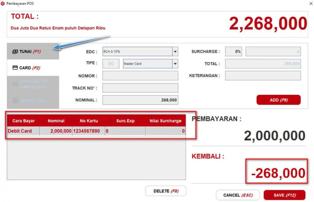 Multi Payment (Tunai dan Non Tunai) Pada Beepos Desktop