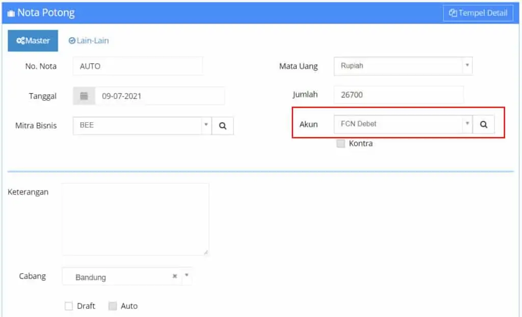 Nota Potong Pembelian ( FCN ) Beecloud