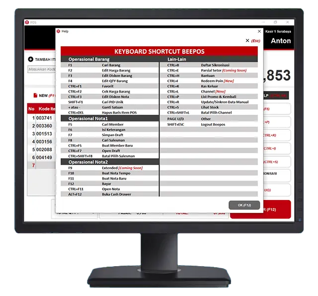 Image Software Minimarket - Shortcut Keyboard