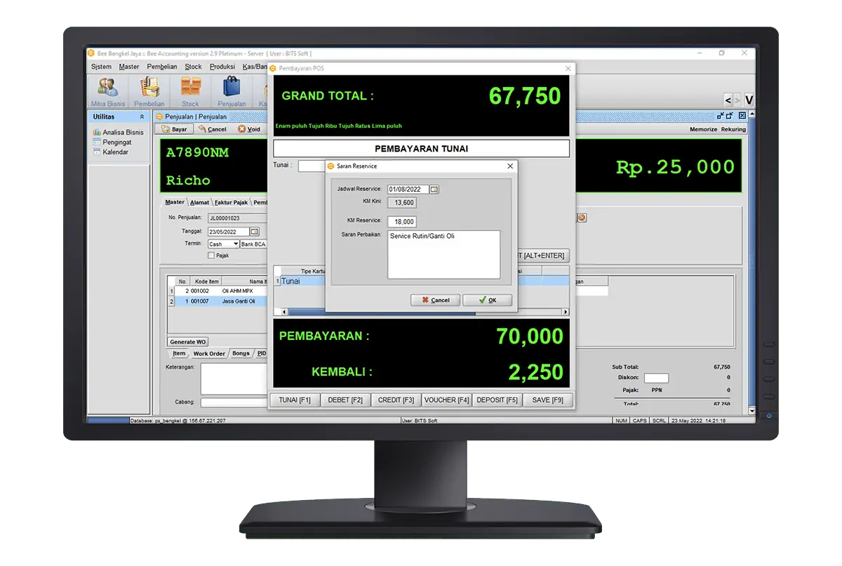 07 Beeaccounting Software Bengkel Pembayaran Dan Service Rutin