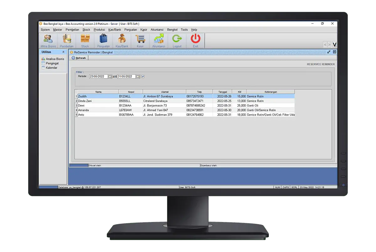 08 Beeaccounting Software Bengkel Re Service Rutin