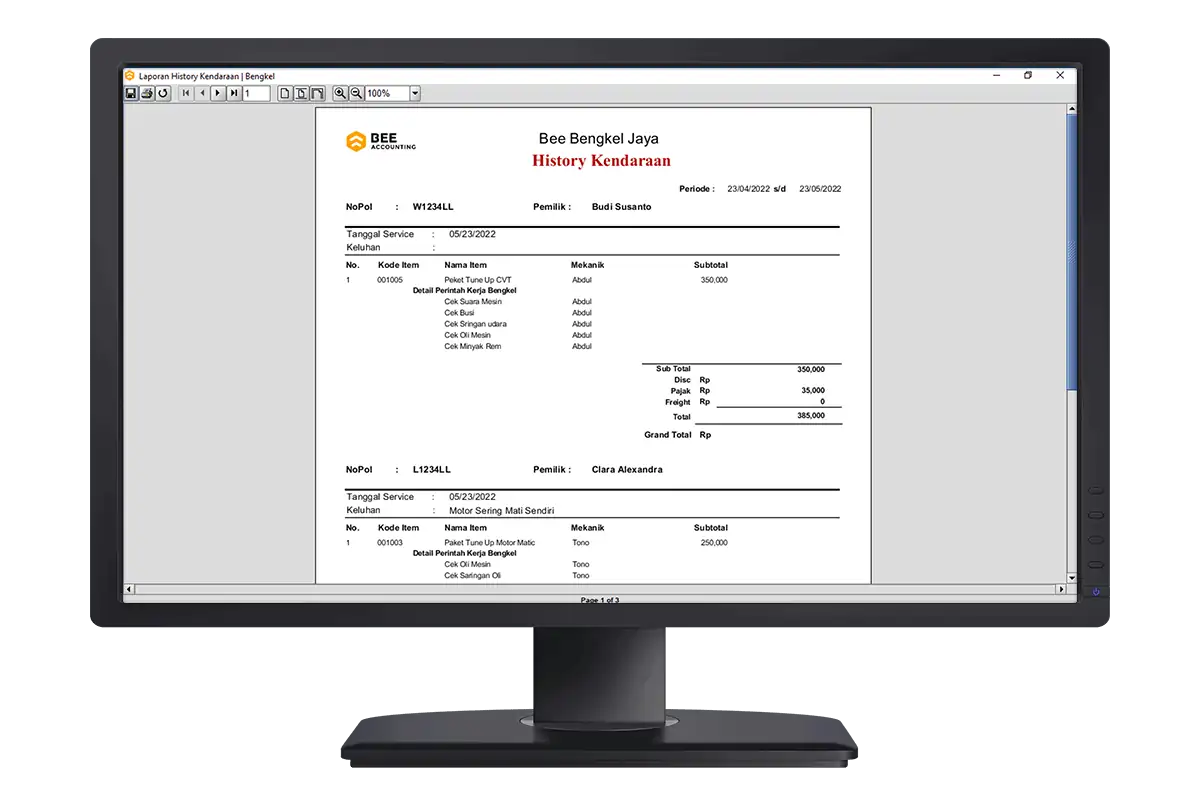 10 Beeaccounting Software Bengkel History Service Kendaraan