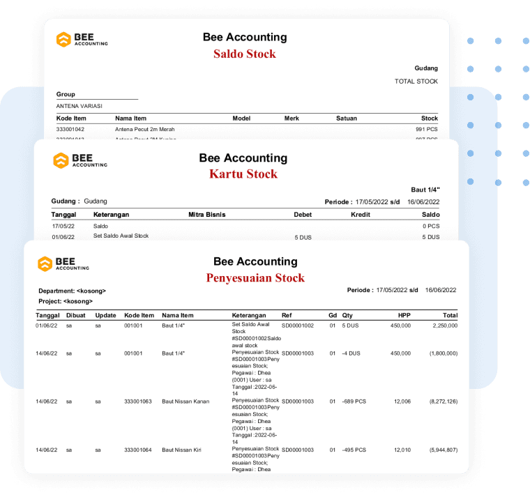 Laporan Stok Lengkap dari Bee Memudahkan Pembukuan Usaha