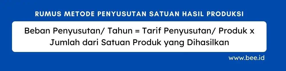 Rumus Metode Penyusutan Satuan Hasil Produksi