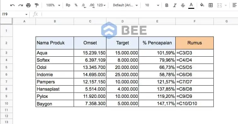 Rumus Hitung Persentase Di Excel