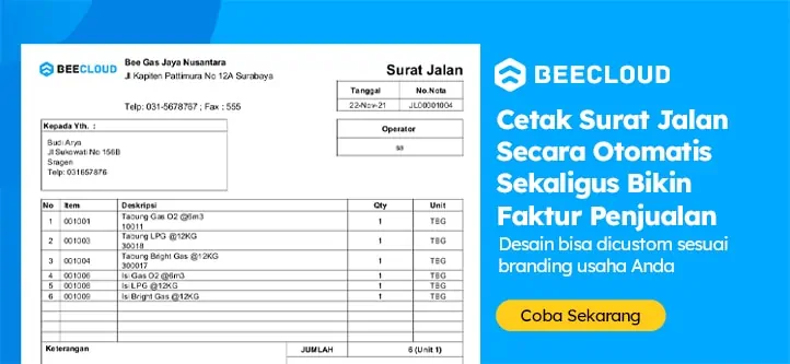 Bee Banner Cetak Surat Jalan