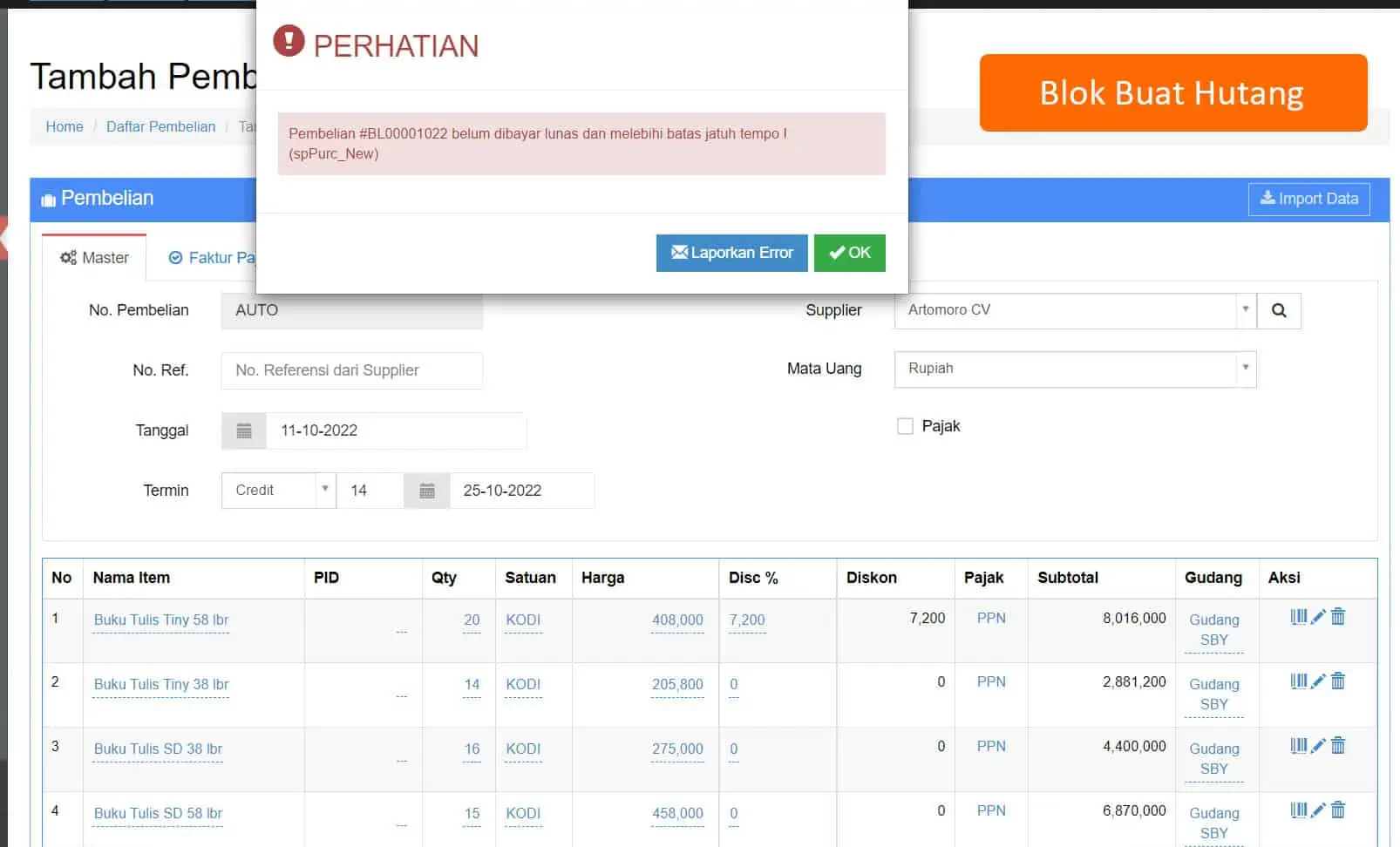 Block Hutang Piutang Jatuh Tempo 02 Block Hutang