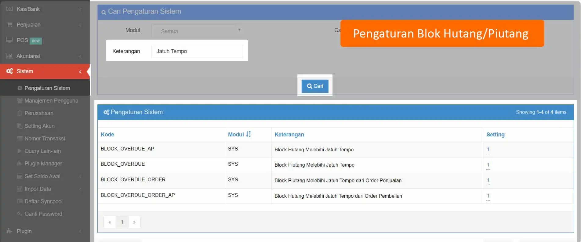 Block Hutang Piutang Jatuh Tempo 04 Pengaturan