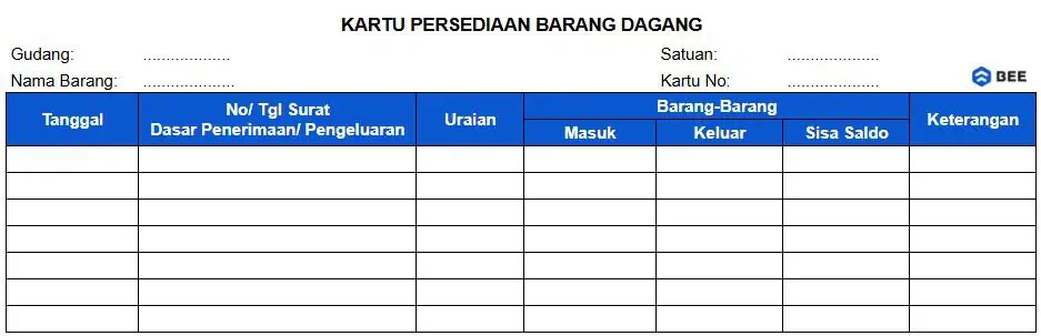 Format Kartu Stok Barang