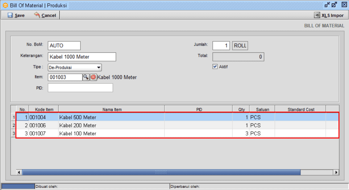 Input Barang Hasil Produksi