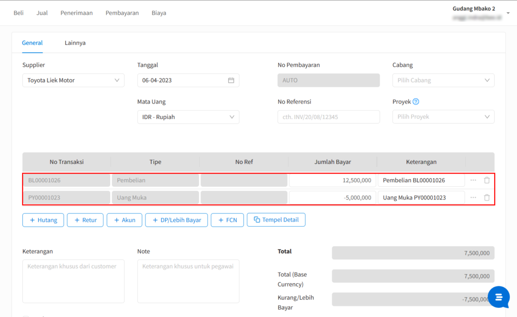 Cara Potong Hutang Dengan Uang Muka Beecloud 30 Beeid 0148