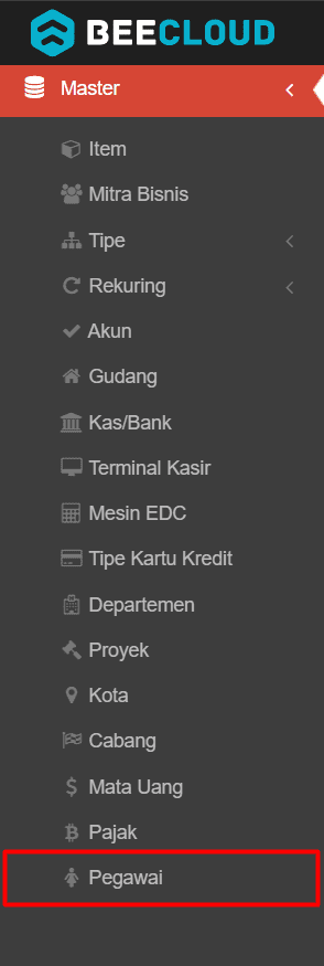 Cara Menonaktifkan Master Pegawai Beecloud