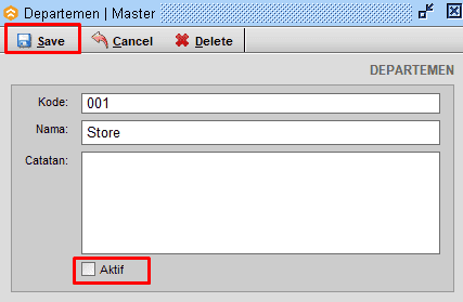 Non-Aktifkan Master Departemen Beeaccounting