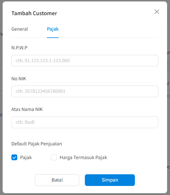 Update Februari 2024 Tab Pajak Pada Tambah Baru Customer Dan Supplier