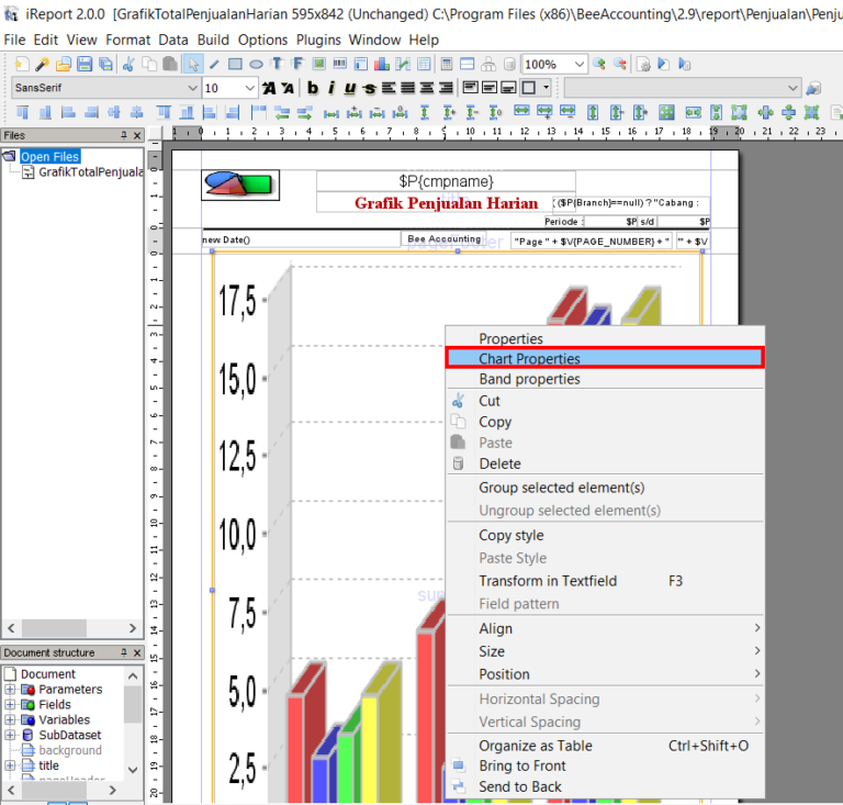 Cara Merubah Grafik Garis ke Grafik Batang di Laporan Grafik Total ...