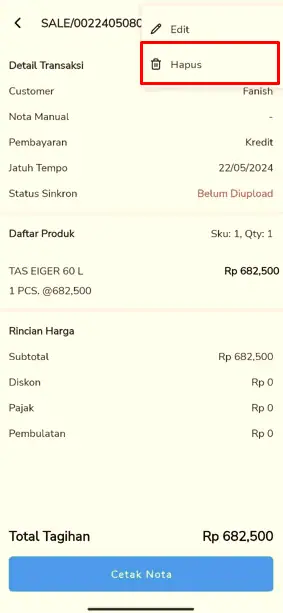 Edit Dan Hapus Transaksi Penjualan Pada Beecloud Sales Order