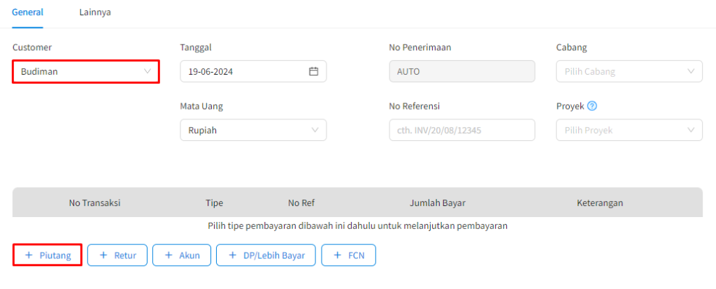 Order Penjualan Dengan DP / Uang Muka Beecloud 3.0