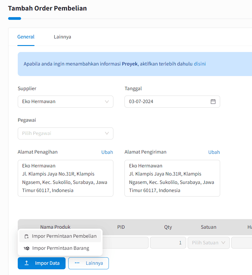 Update Juli 2024 Impor Permintaan Barang Pada Order Pembelian