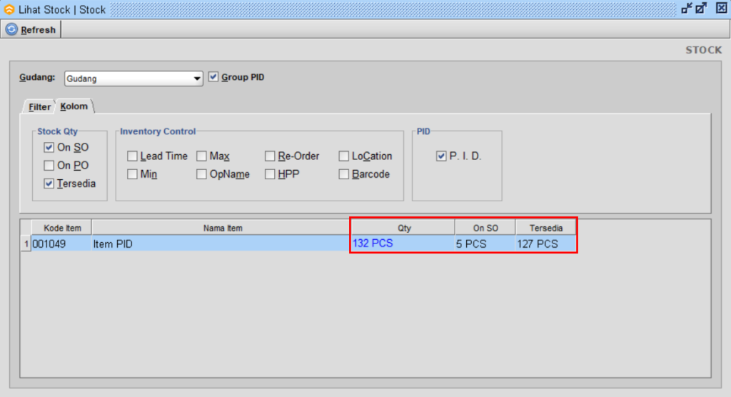 Stok Tersedia Item PID Berbeda Saat Ada Qty On SO Beeaccounting