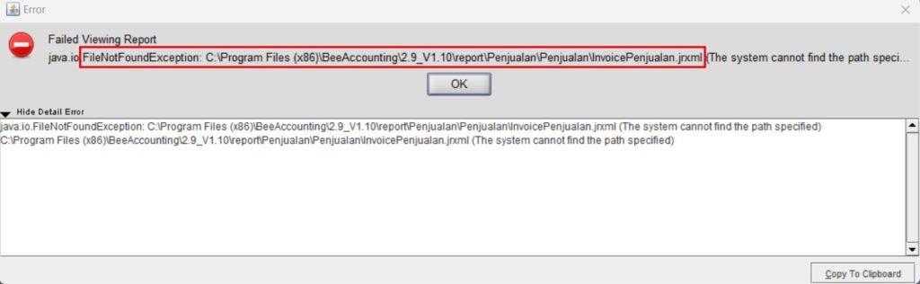 Gagal Preview Laporan Grafik - Beeaccounting