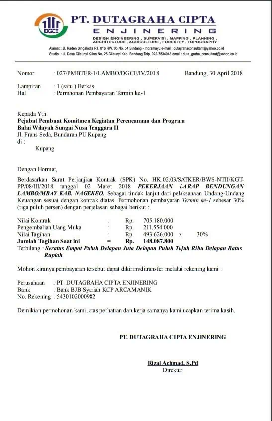 Surat Permohonan Termin