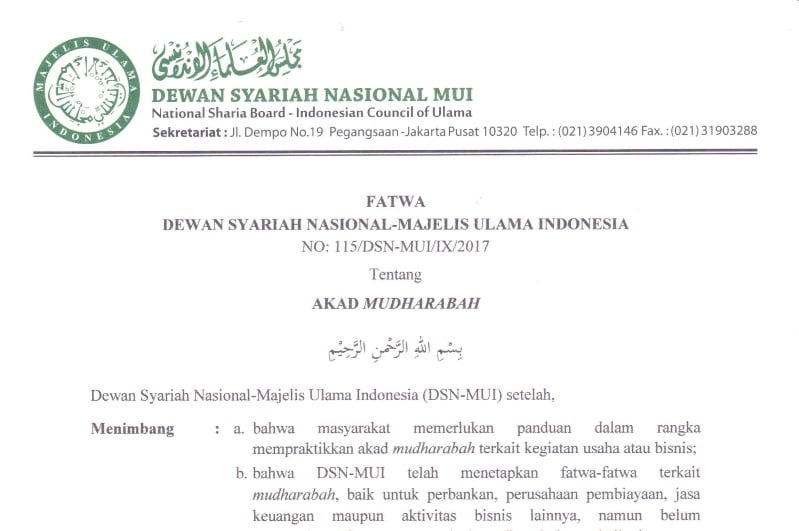 Dasar Hukum Akad Mudharabah Mui