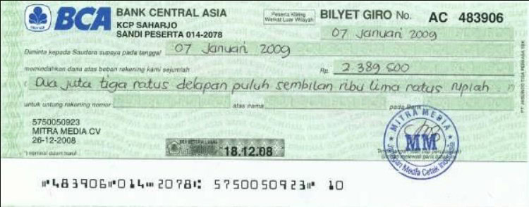 Macam Macam Bukti Transaksi