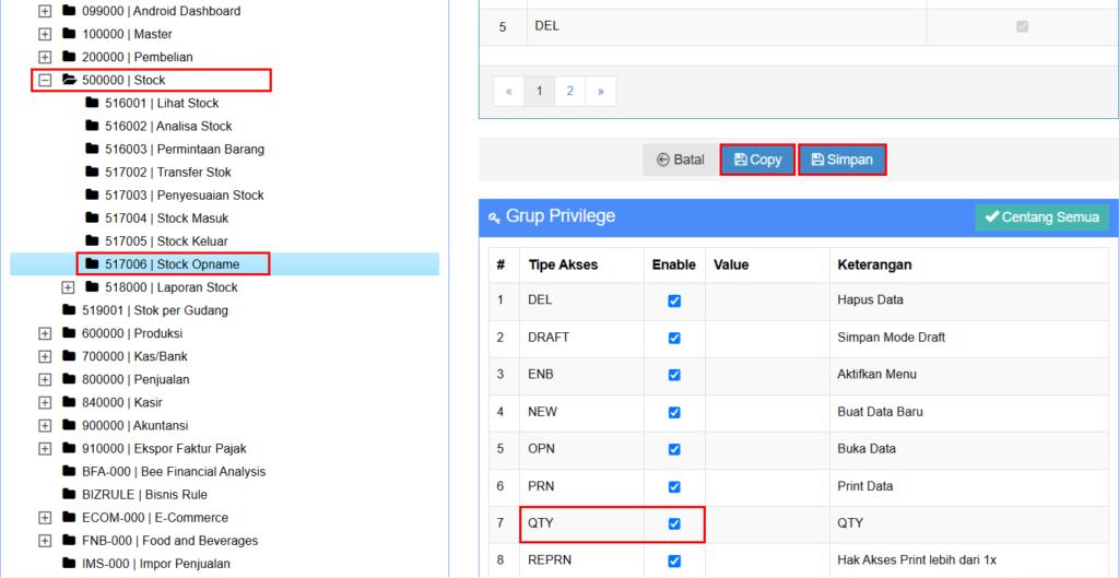 Menampilkan Qty Program Stock Opname - Beecloud