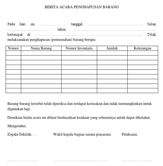 Salah Satu Bukti Transaksi Internal adalah Form Penghapusan Inventaris Kantor 