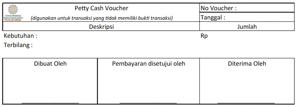 Petty Cash Voucher Masuk dalam Kategori Bukti Transaksi Internal