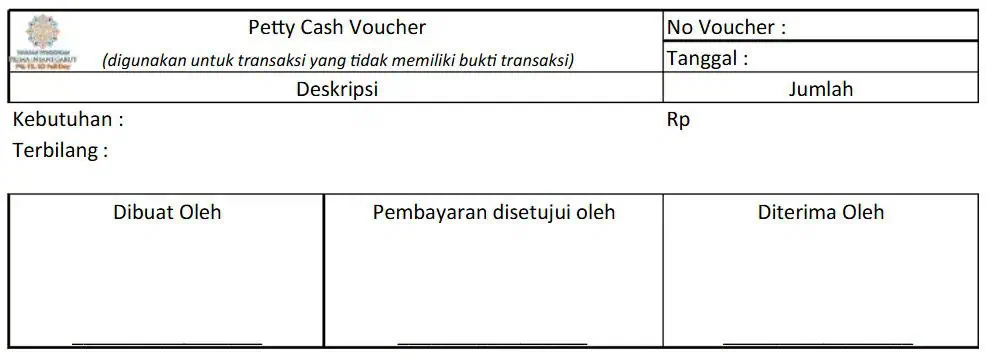 Petty Cash Voucher Masuk dalam Kategori Bukti Transaksi Internal